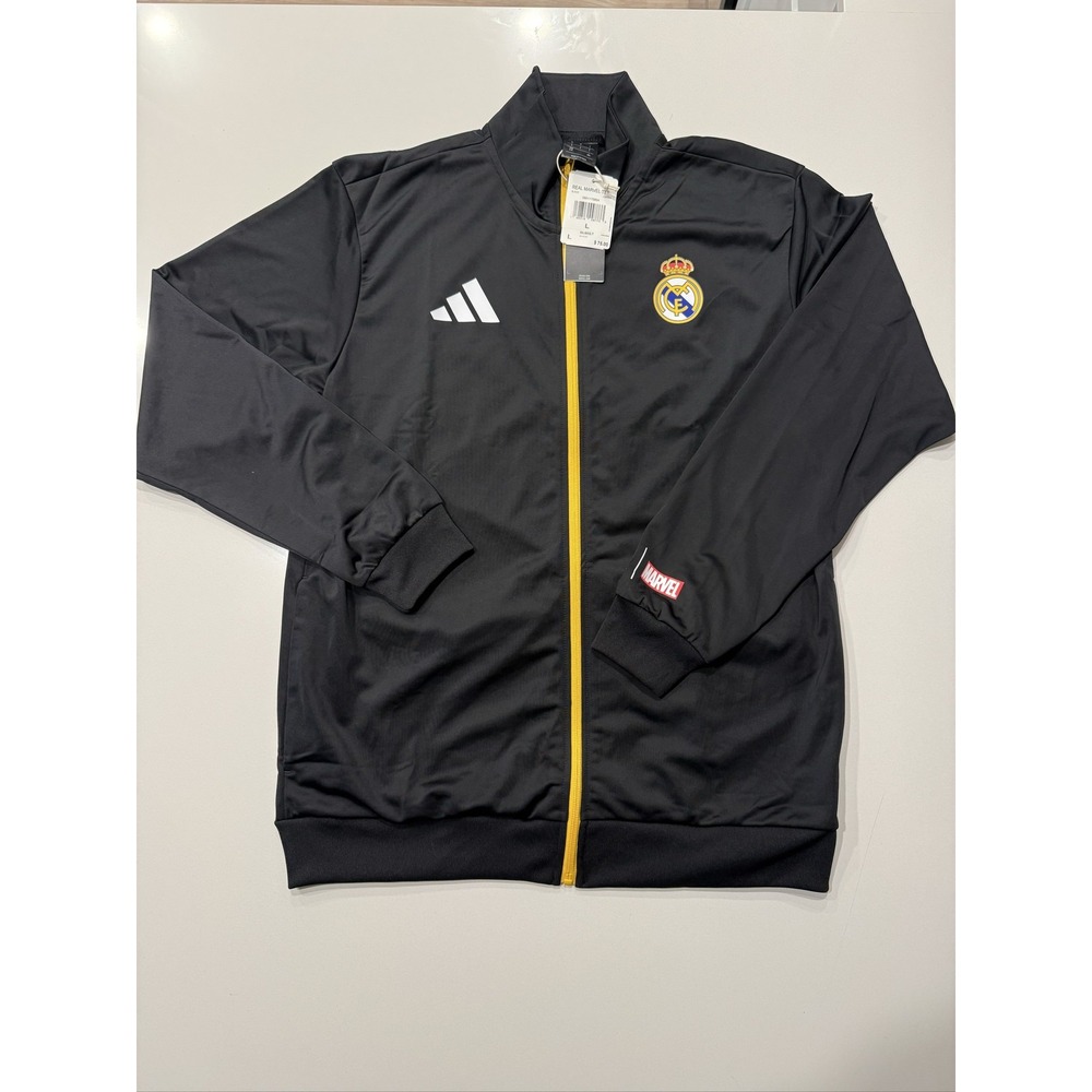 adidas Real Madrid Marvel Track Top Jacket Mens L Black Thor KB4394